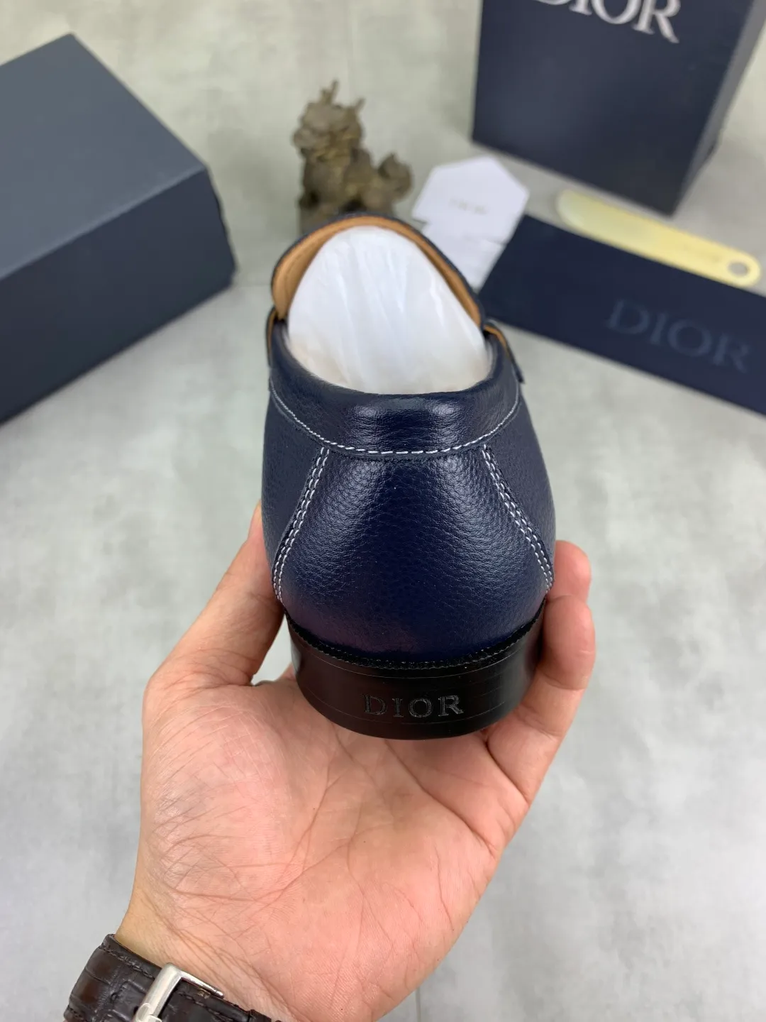 Men's men's shoes 💰P560 new style 💰high version 💎💎💎Dior original version! Top Italian purchasing agent! Men's business casual leather shoes, original imported pebbled calfskin upper, ultimate texture, gentlemanly style, imported water-dyed cowhide inside, top-quality original Italian rubber outsole, first-class workmanship, top quality! Size: 39-44 (45 customized) 3️⃣ colors available